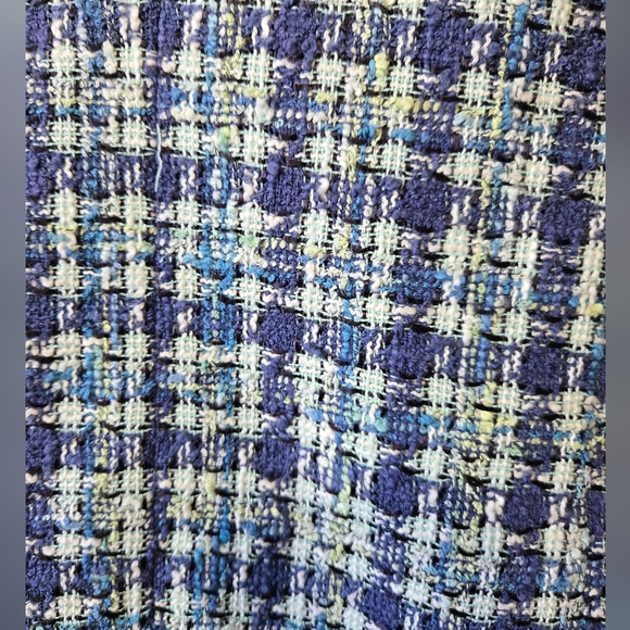 LUCIA Blue and White Women's Tweed Jacket. Size Italy 42/ Large - Picture 7 of 13